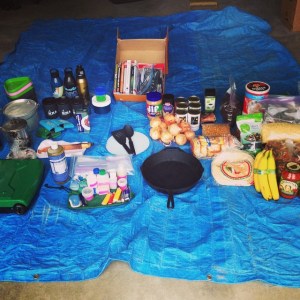 Provisions for a month on the road.