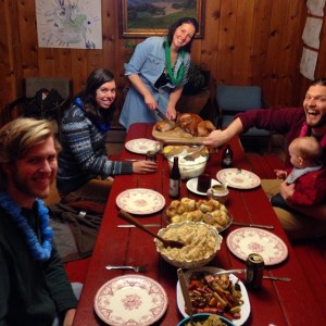 Thanksgiving 2014: I'd eat turkey with these turkeys any day. Please note my excellent sweater. And also how perfectly intact that cran-jam-from-a-can is.