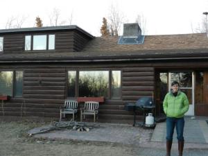 My mom took this on that first Thanksgiving visit. Look mom, here I am at my graduate school that I swear is a real thing! (Kellogg House in background.)